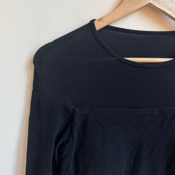 OGL Black Light Thermal Tencel Wool Sheer Shoulder Brami Top Womens Size L - Picture 7 of 12